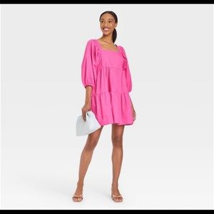A New Day Pink Smock Dress NWT